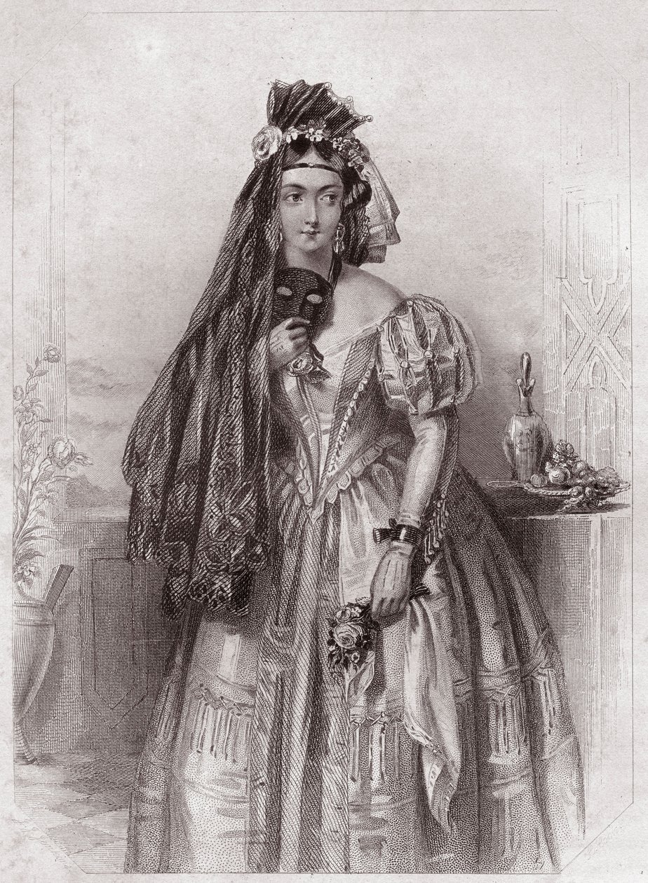英雄，莱昂纳多的女儿（《一无所有》），在--"莎士比亚妇女画廊，由早期伦敦艺术家创作的四十五幅严肃的肖像画，并附有批评和文学记录" 1838年左右--来自 "莎士比亚妇女画廊 作者 英语学校