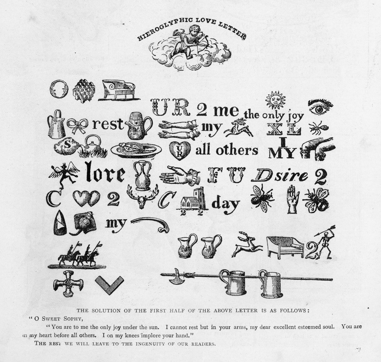 象形文字情书，c。 1893年 作者 英语学校