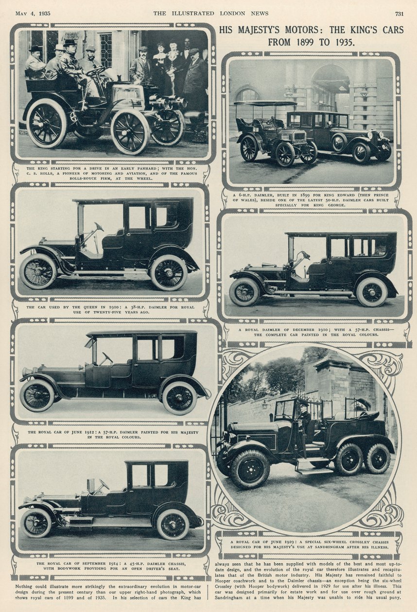 他的Majestys Motors：1899年至1935年的King George Vs Cars，1935年5月4日的The Illustrated London News 作者 英语学校