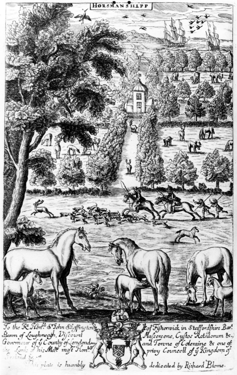 Horsmanshipp，来自1686年Richard Blome出版的“The Gentleman&39;s Recreation” 作者 英语学校
