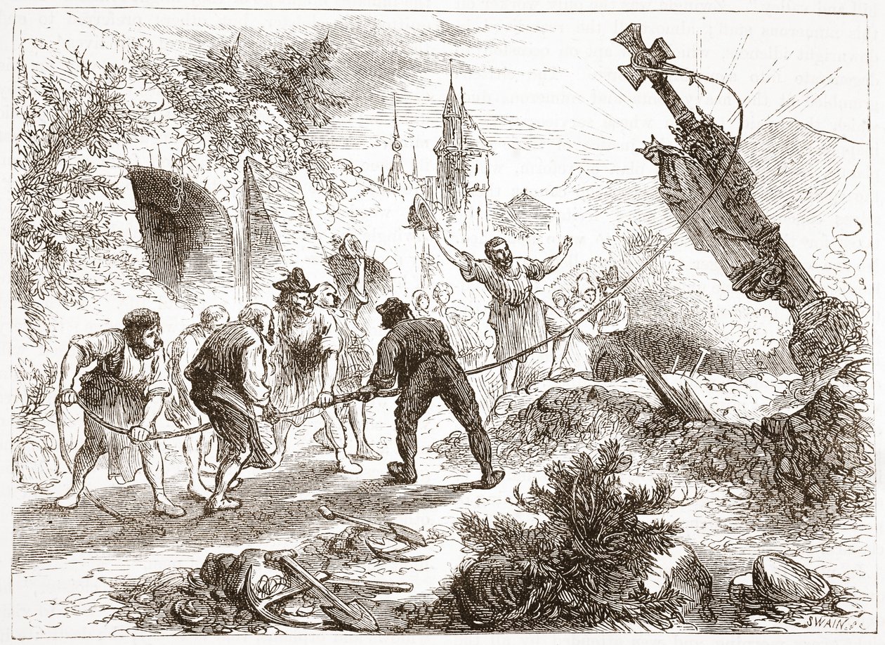 Hottinger摧毁了这张照片，插图来自James Aitken Wylie（1808-1890），酒吧的新教历史。 1878年 作者 英语学校