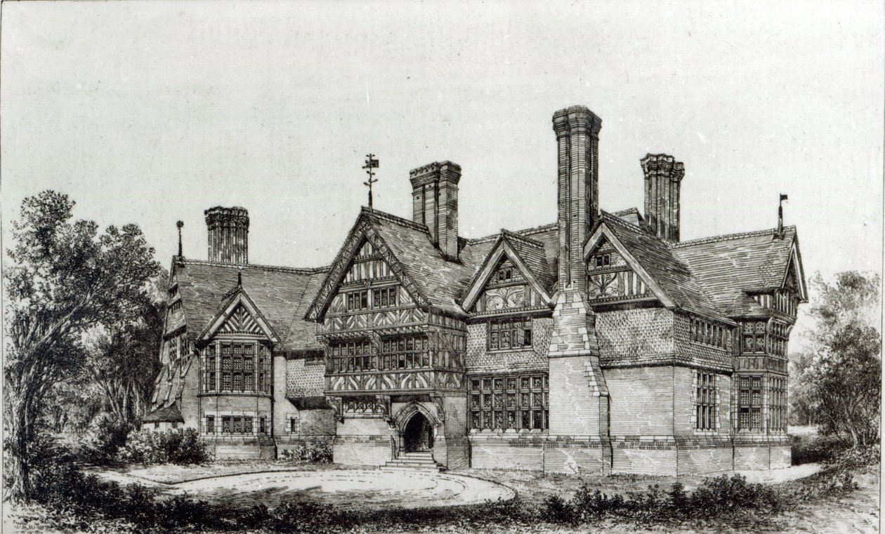 House最近于1872年9月6日在“建筑新闻”的Harrow Weald上竖立 作者 英语学校
