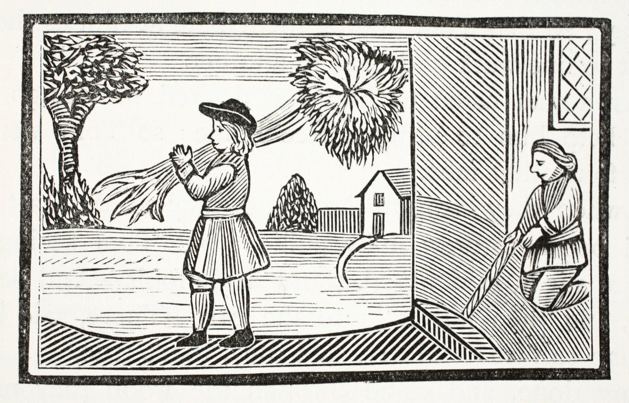 Tom Hickathrifts如何以强大的力量而闻名，来自18世纪Chap-books的插图，John Ashton，酒吧。 1882年 作者 英语学校