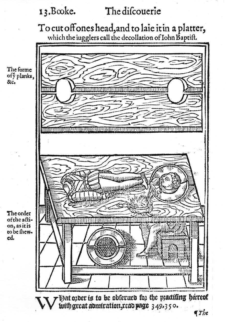 如何切断一个人的头部并将其放在盘子上，1584（木刻） 作者 英语学校