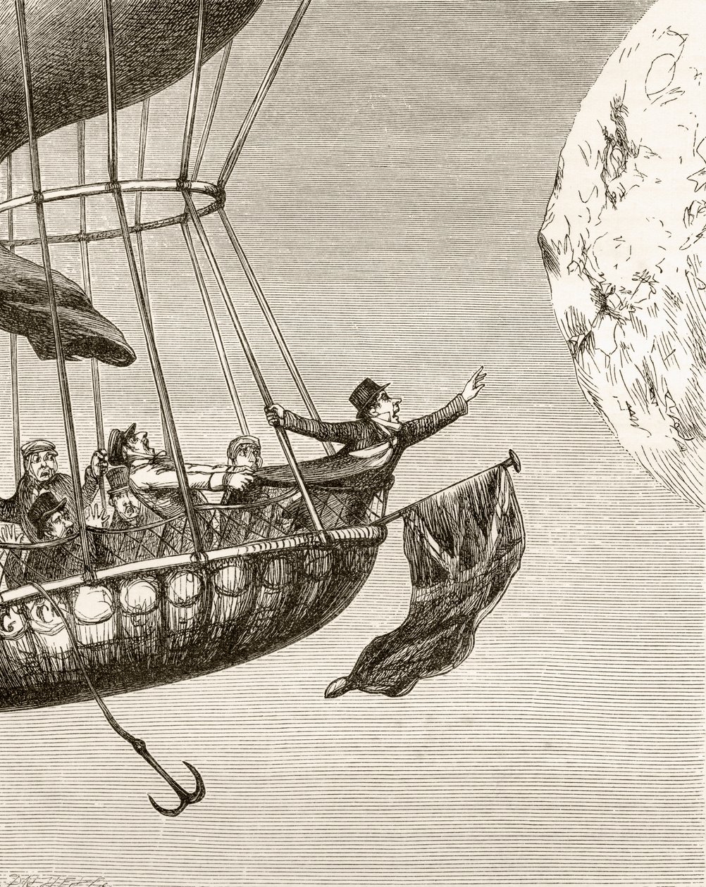 乔治·克鲁克汉克（George Cruikshank）的插图，作品“The Monstre Balloon”，来自&39;Ingoldsby Legends或Mirth and Marvels&39;，由Thomas Ingoldsby撰写，于1865年出版 作者 英语学校