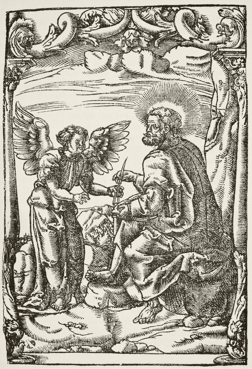 从Tynda开始的插图，新约的第一次英文译本，于1525年在科隆出版，由英国国家和国内历史的William Hickman Smith Aub 作者 英语学校