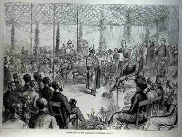 1882年1月21日，“插图伦敦新闻”安装了孟加拉的Burdwan的Maharajah 作者 英语学校