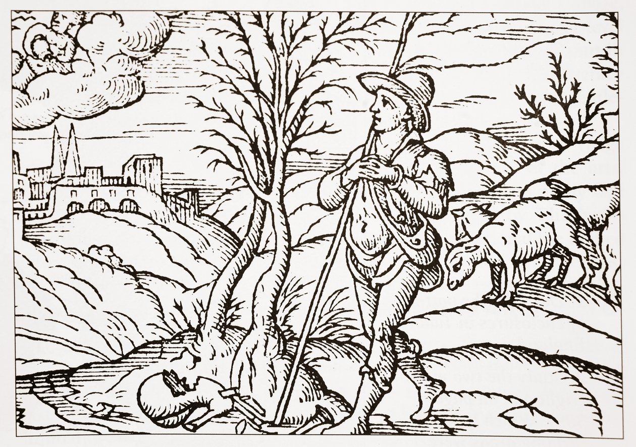 1月，来自Spensers The Shepherds Calendar，1579 作者 英语学校