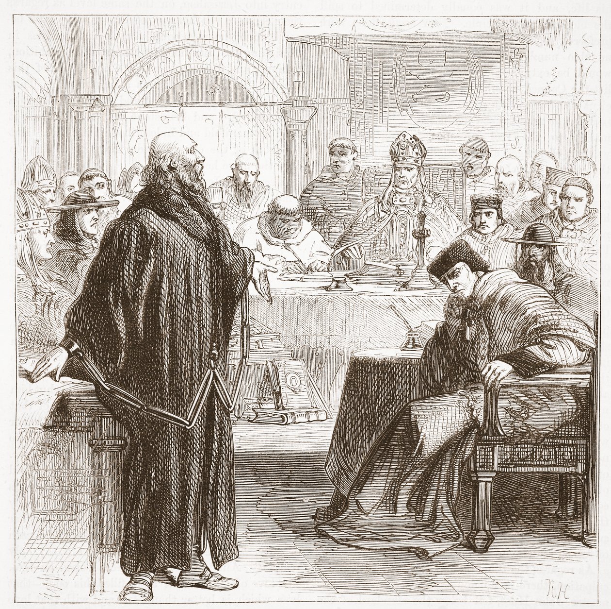 杰罗姆在他的审判中说，詹姆斯·艾特肯·威利（James Aitken Wylie，1808-1890），酒吧的“新教历史”（The History of Protestantism）。 1878年 作者 英语学校