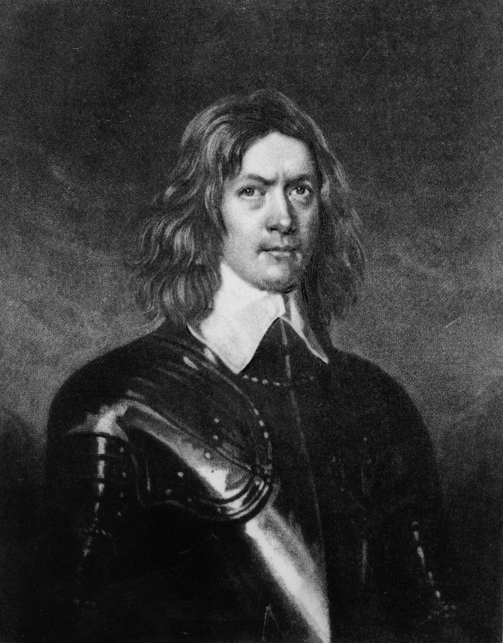 约翰汉普登（1594-1643），“英国历史上杰出的人物肖像”插图，（mezzotint） 作者 英语学校