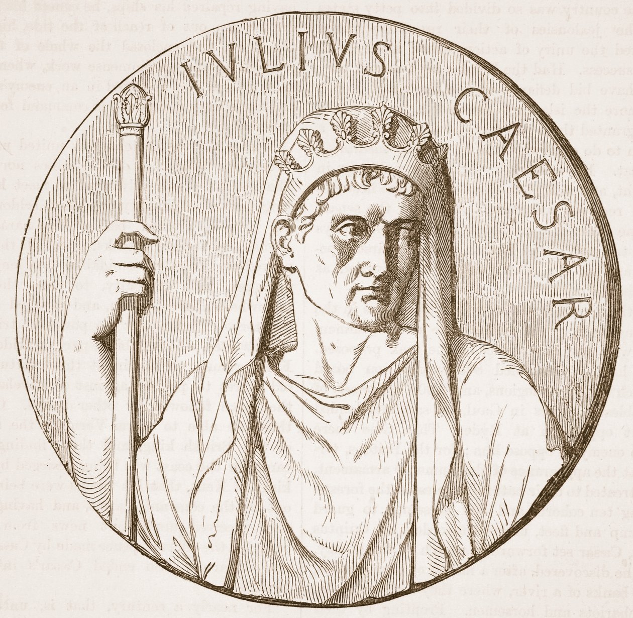 Julius Caesar，来自Cassells Illustrated History of England的插图（棕褐色照片） 作者 英语学校