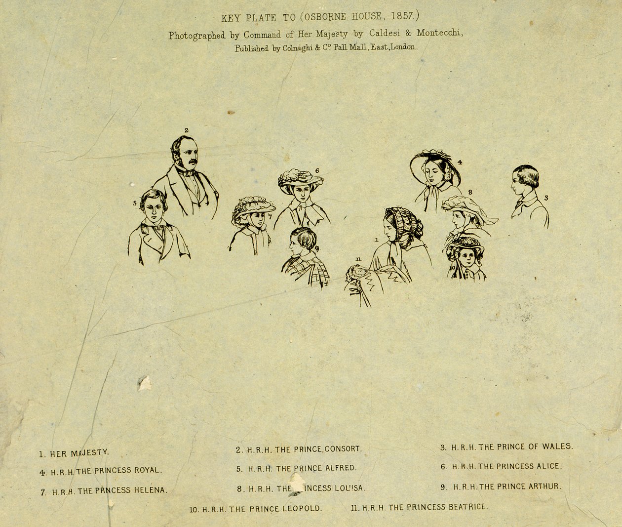 1857年Osborne House皇室肖像的关键板块（见190050） 作者 英语学校