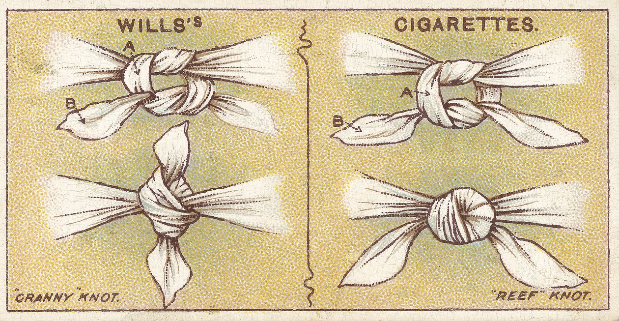 1913年，Willss Cigarettes卡的First Aid系列中的结，第6号 作者 英语学校