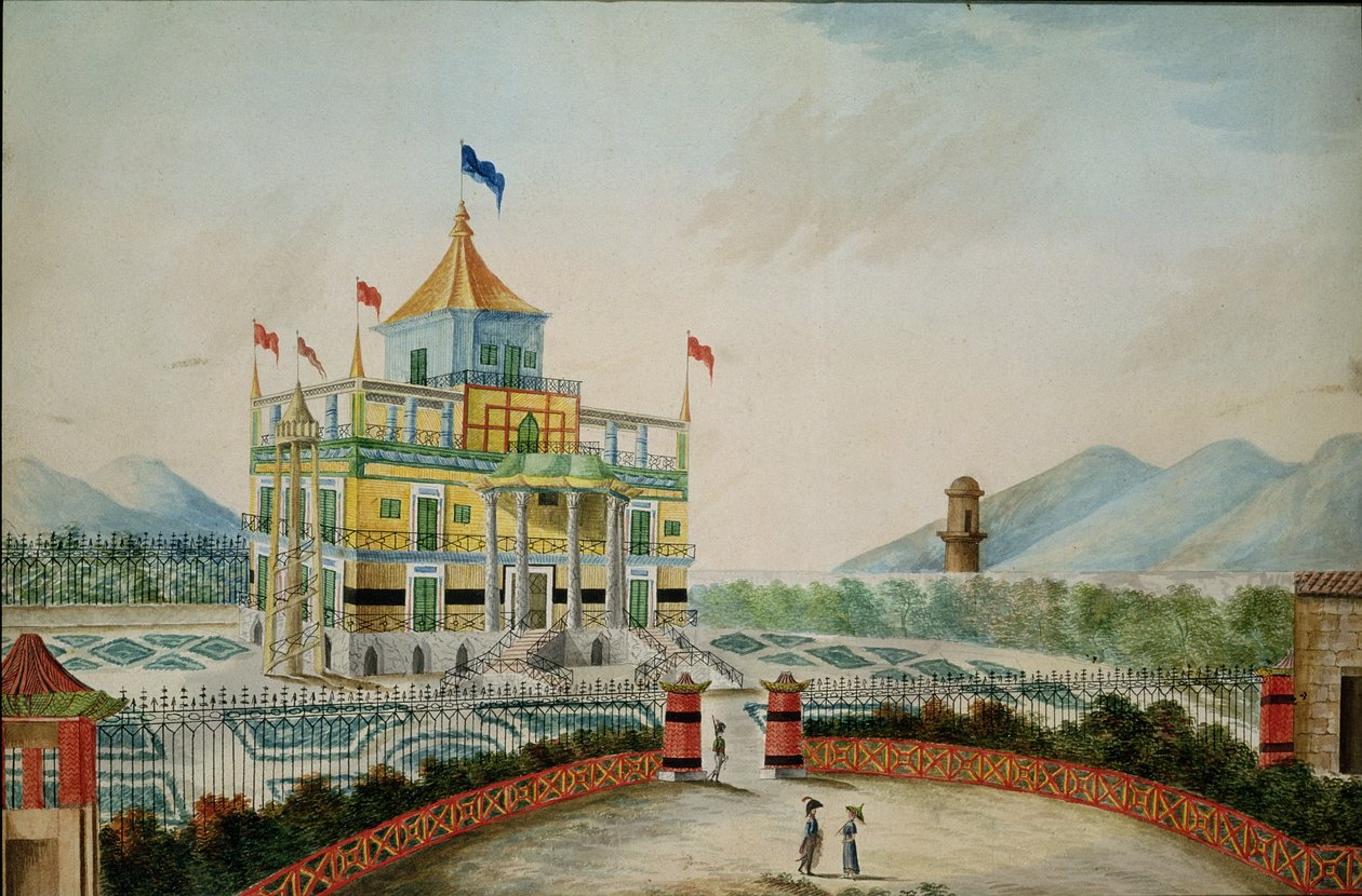 La Favorita或Palazzo Cinese，巴勒莫，由Marvuglia和Giuseppe Patricola为King Fernando IV设计，1815年（纸上写着） 作者 英语学校