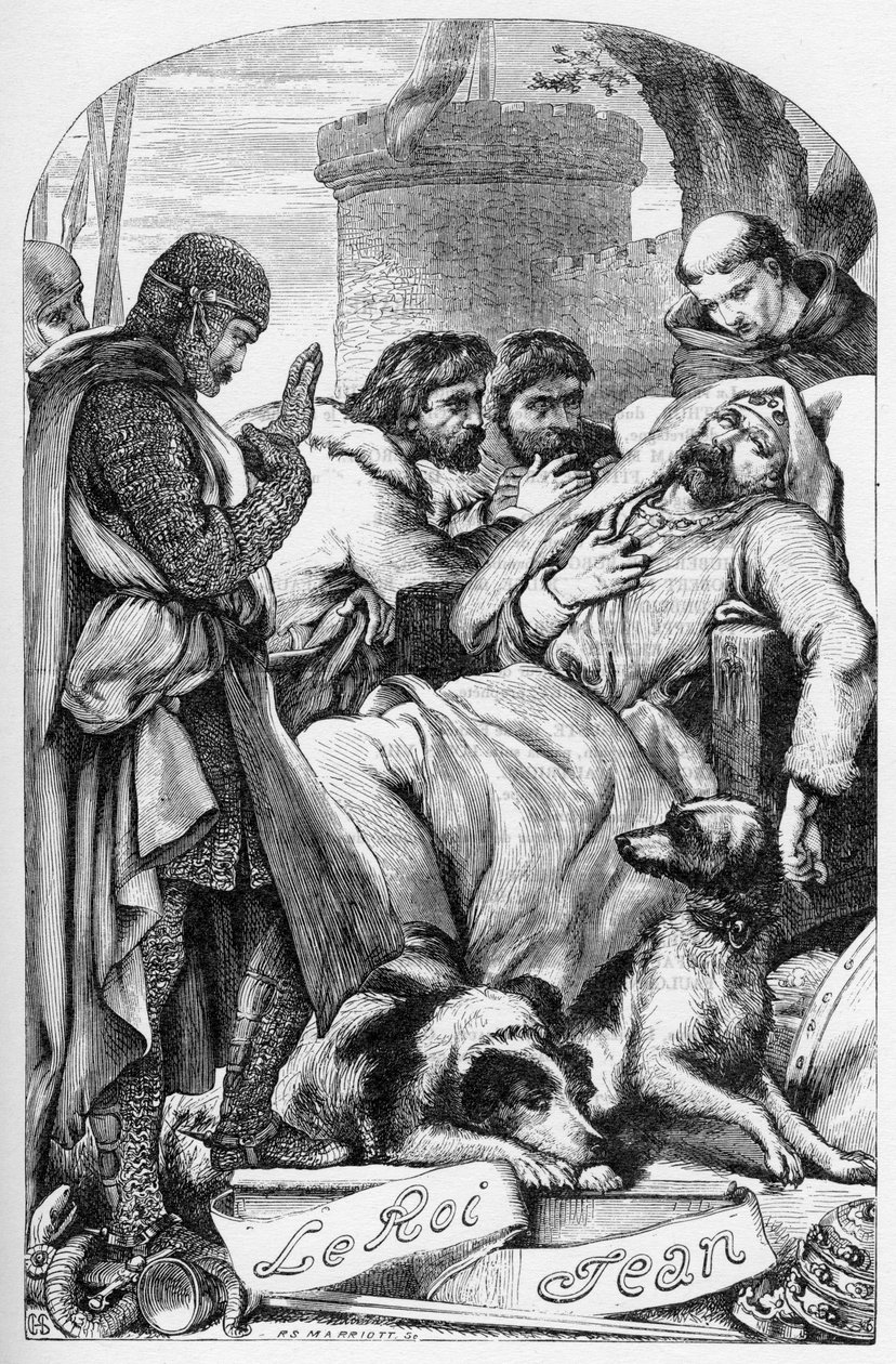 La Vie et la Mort du roi Jean (The Life and Death of King John) - (John Lackland) Illustration in “” Works completes de William Shakespeare”” 1866 - The illustrations and general form of this edition are borrowed from Cassell