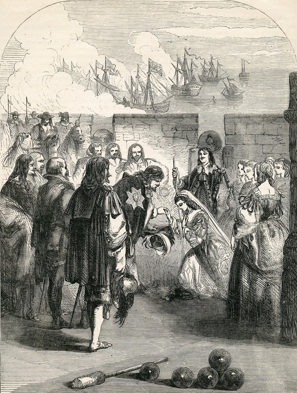 登上公主亨丽埃塔，插图取自约翰卡塞尔斯英国的插图历史，1857年 作者 英语学校