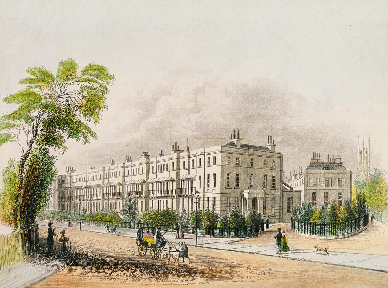 Lansdown Place，Cheltenham，由MD Eichbaum雕刻的石版画，1845年 作者 英语学校