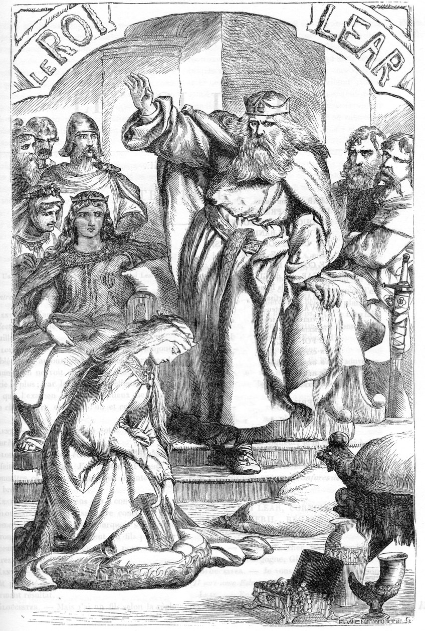 李尔王--《威廉-莎士比亚全集》中的插图，1866年--该版本的插图和一般形式借用了伦敦出版的卡塞尔的莎士比亚插图。 作者 英语学校