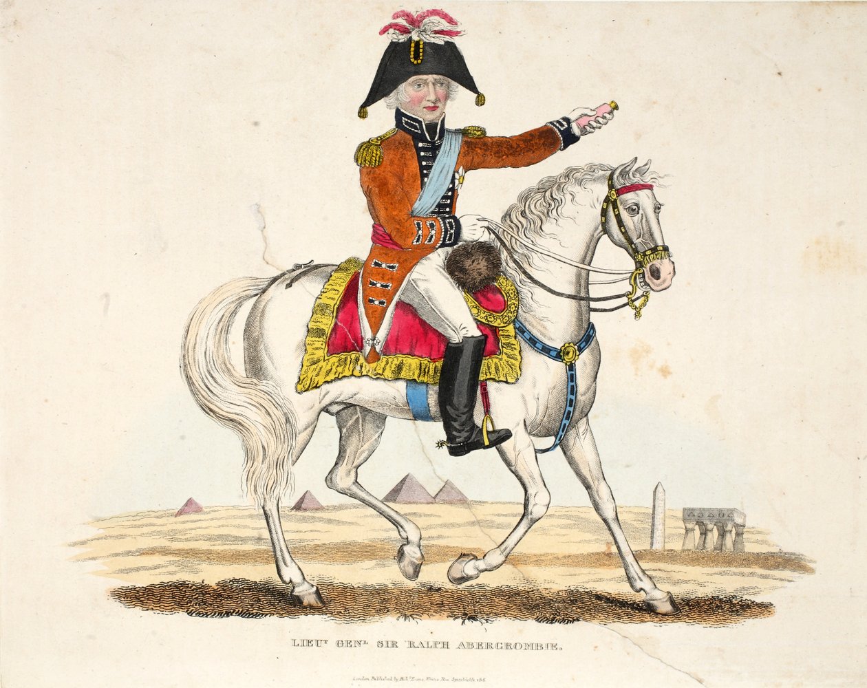 中尉Ralph Abercrombie，理查德·埃文斯的酒吧，由罗姆尼雕刻，1816年由威廉·穆德福德撰写的滑铁卢战役历史记录中的插图 作者 英语学校
