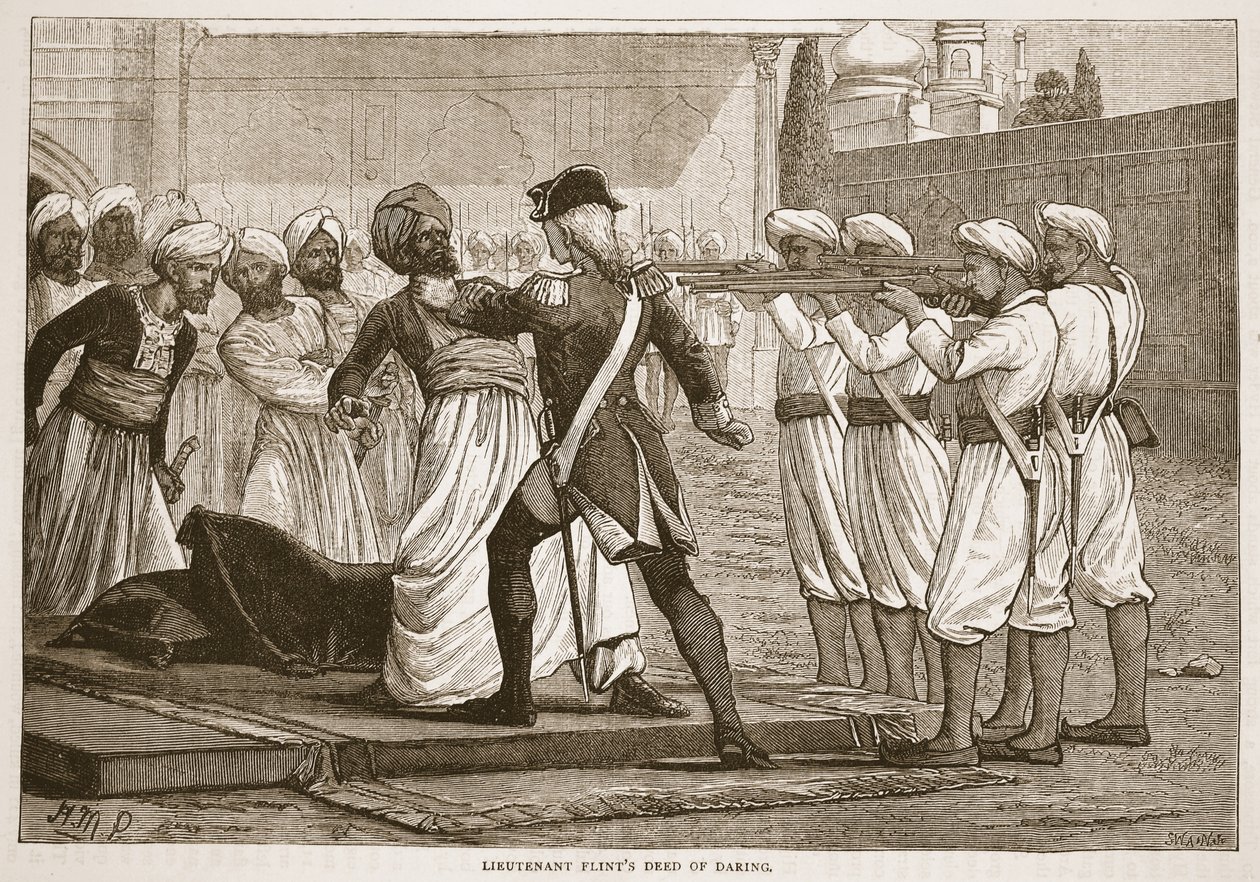 中尉Flints Daring of Daring，插图来自卡塞尔斯画报印度历史的詹姆斯格兰特，酒吧。 1879年 作者 英语学校