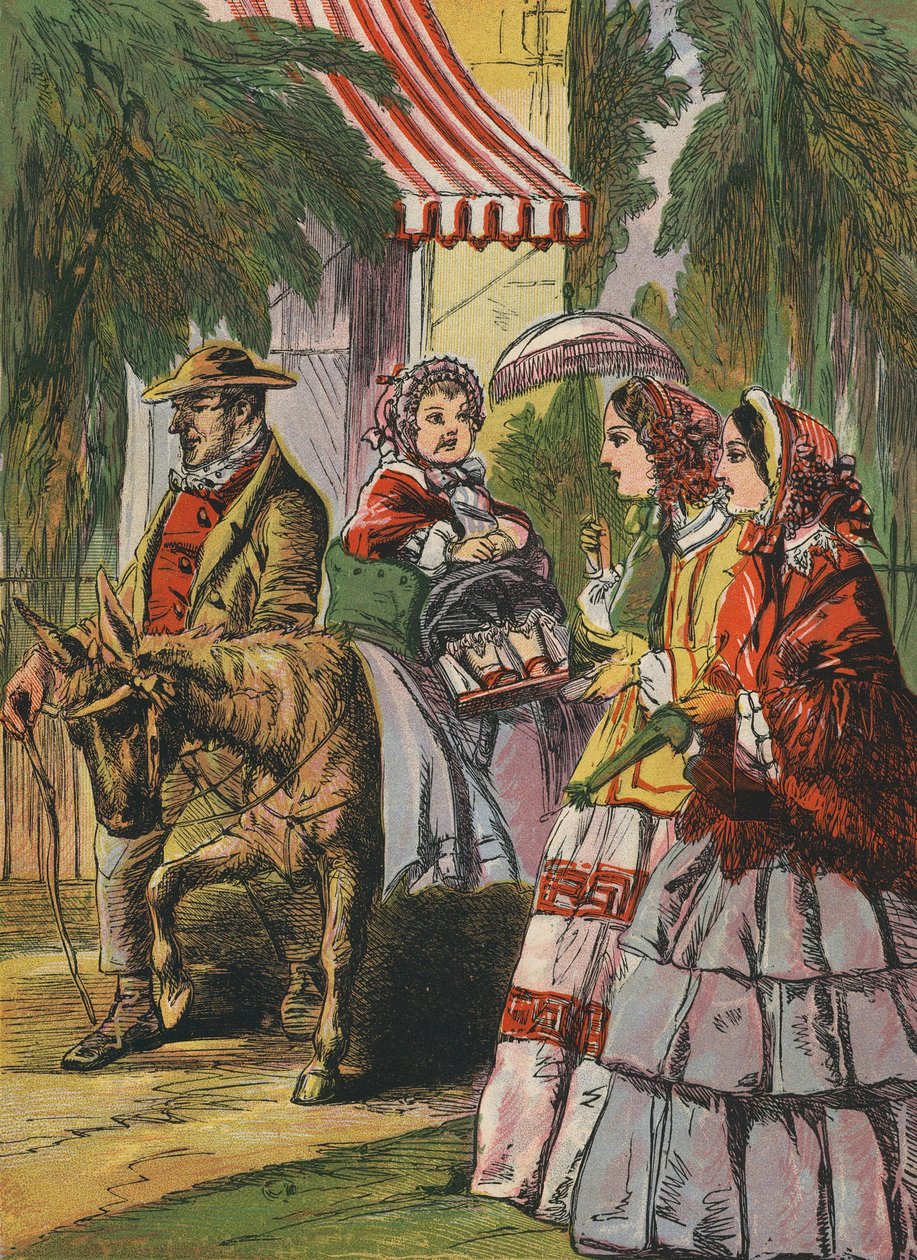 骑驴的小女孩（彩色石版画） 作者 英语学校