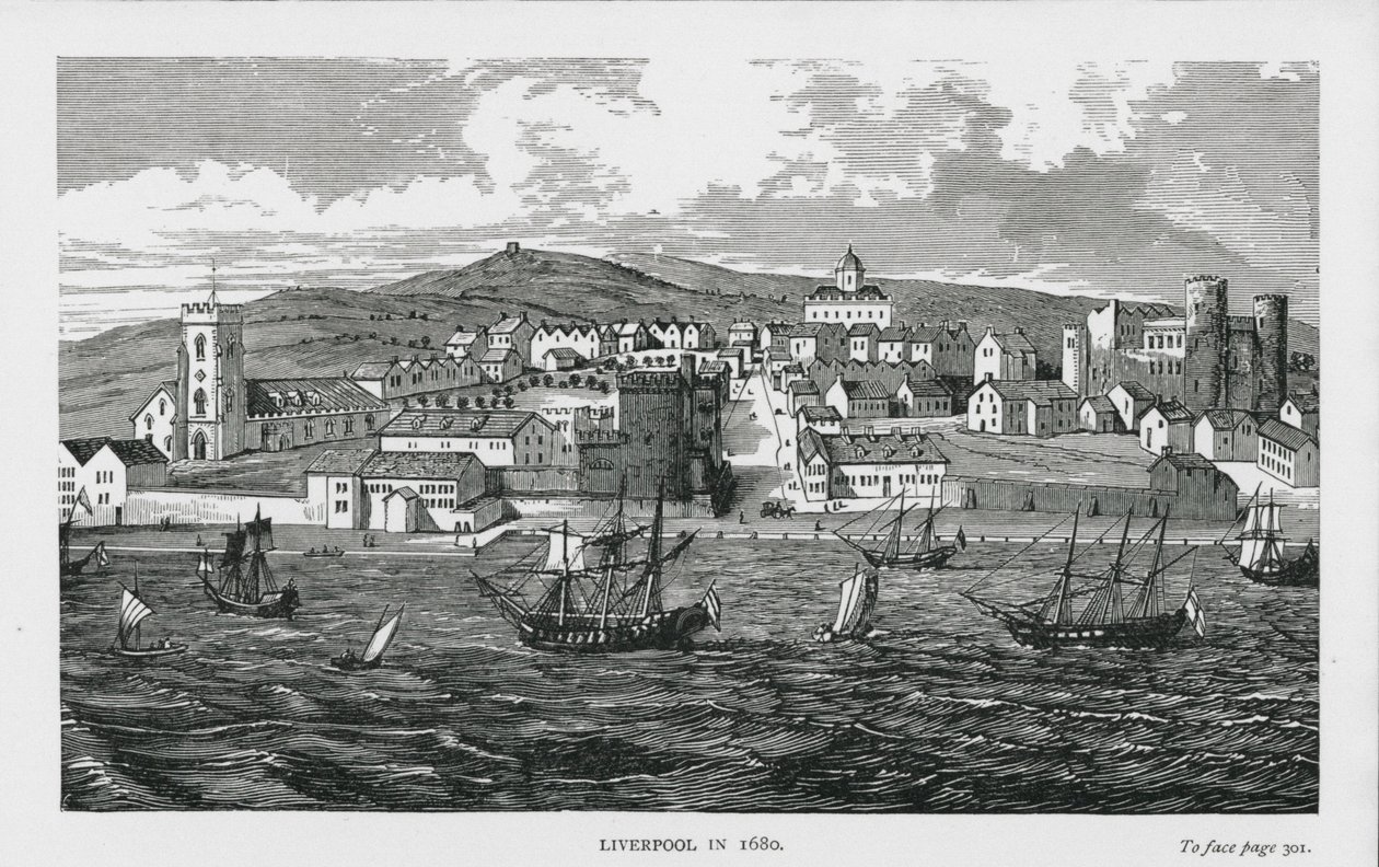 1680 年的利物浦（雕刻） 作者 英语学校