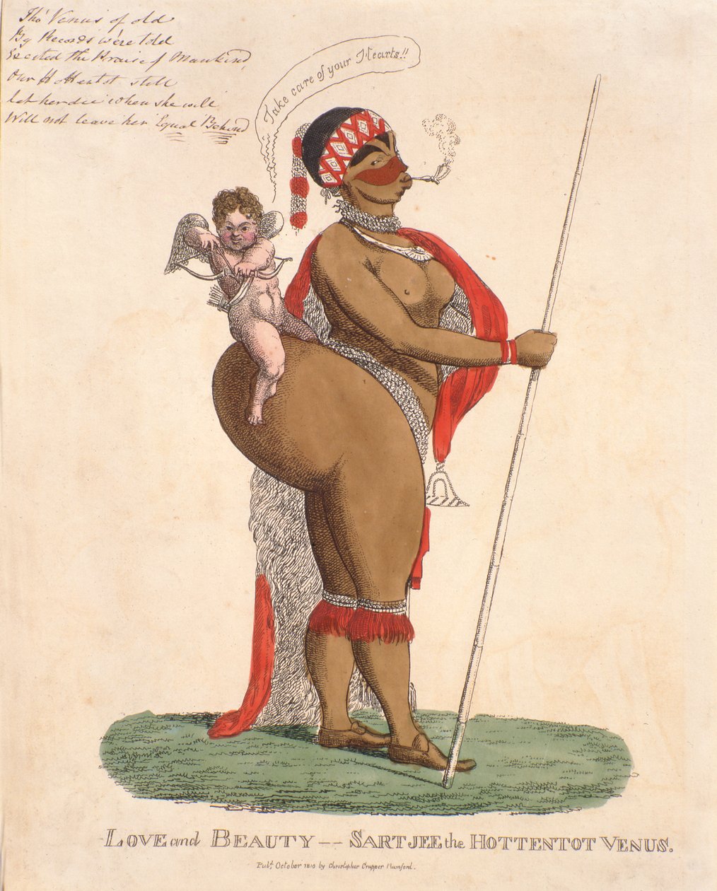 爱与美 -  1810年的霍滕托特金星Sartjee（手工雕刻） 作者 英语学校