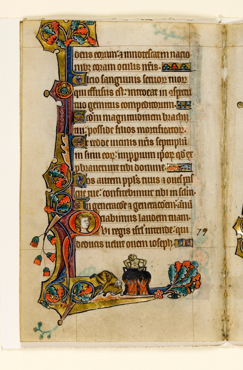 MS 1-2005，关注。 116v：在大锅中，来自Macclesfield Psalter的边缘装饰，东安格利亚的Sarum，c.1330 作者 英语学校