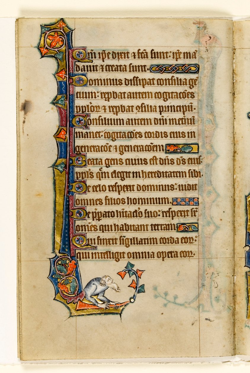 MS 1-2005，关注。 47v：来自Macclesfield Psalter的怪诞边缘装饰，使用东安格利亚的Sarum，c.1330 作者 英语学校