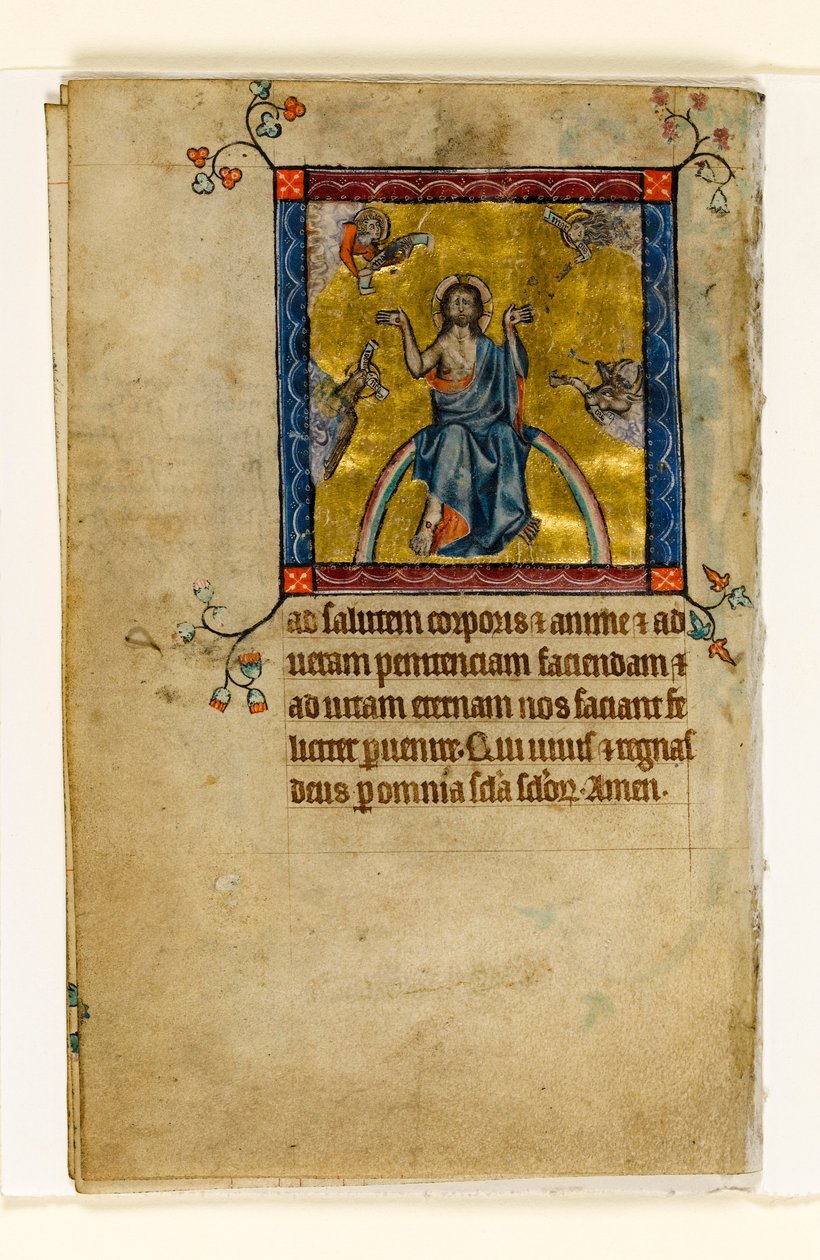 MS 1-2005，关注。 8v：基督在审判中，来自Macclesfield Psalter的缩影，使用Sarum，东安格利亚，c.1330 作者 英语学校