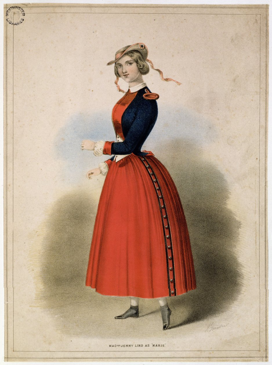 Mademoiselle Jenny Lind（1820-87）饰演Marie，c.1847 作者 英语学校