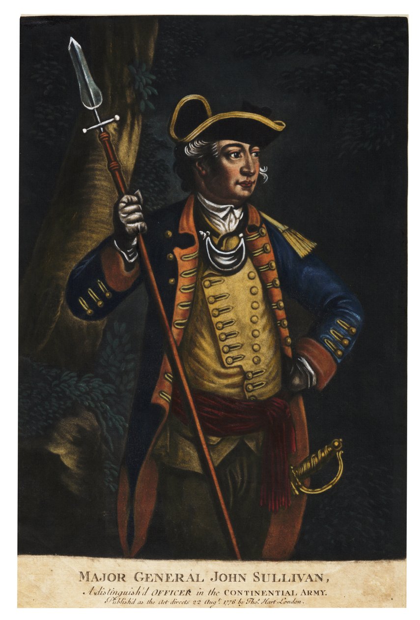 约翰沙利文少将，1776年（手工色的mezzotint） 作者 英语学校