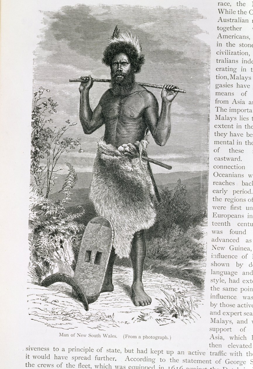 新南威尔士人，来自“人类历史”，第1卷，由Friedrich Ratzel教授，1896年 作者 英语学校