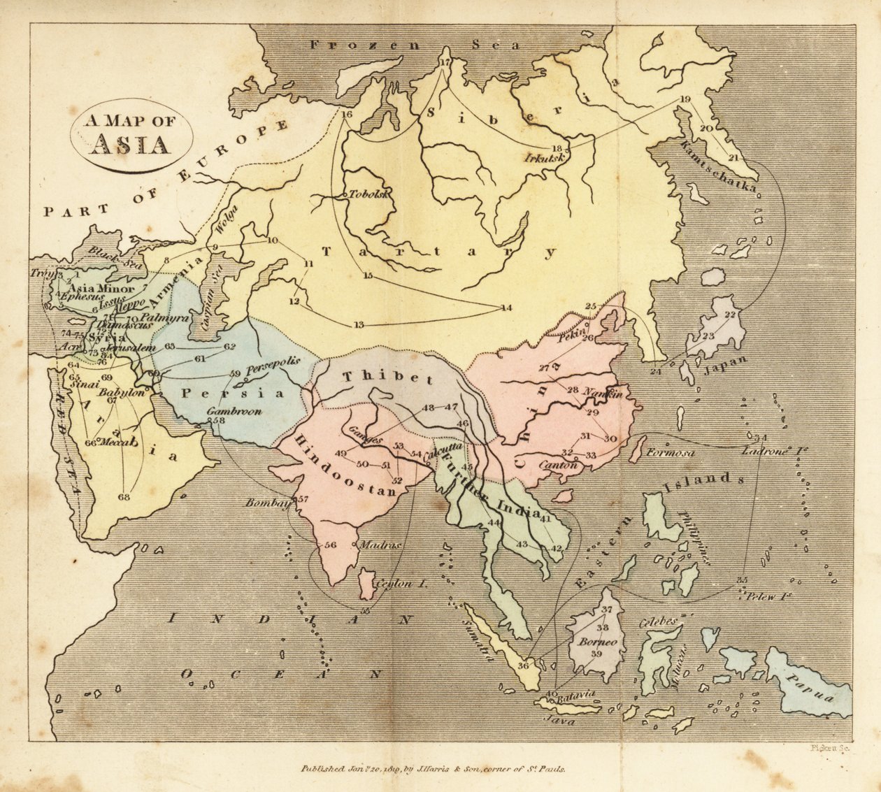 亚洲地图，19世纪初 作者 英语学校
