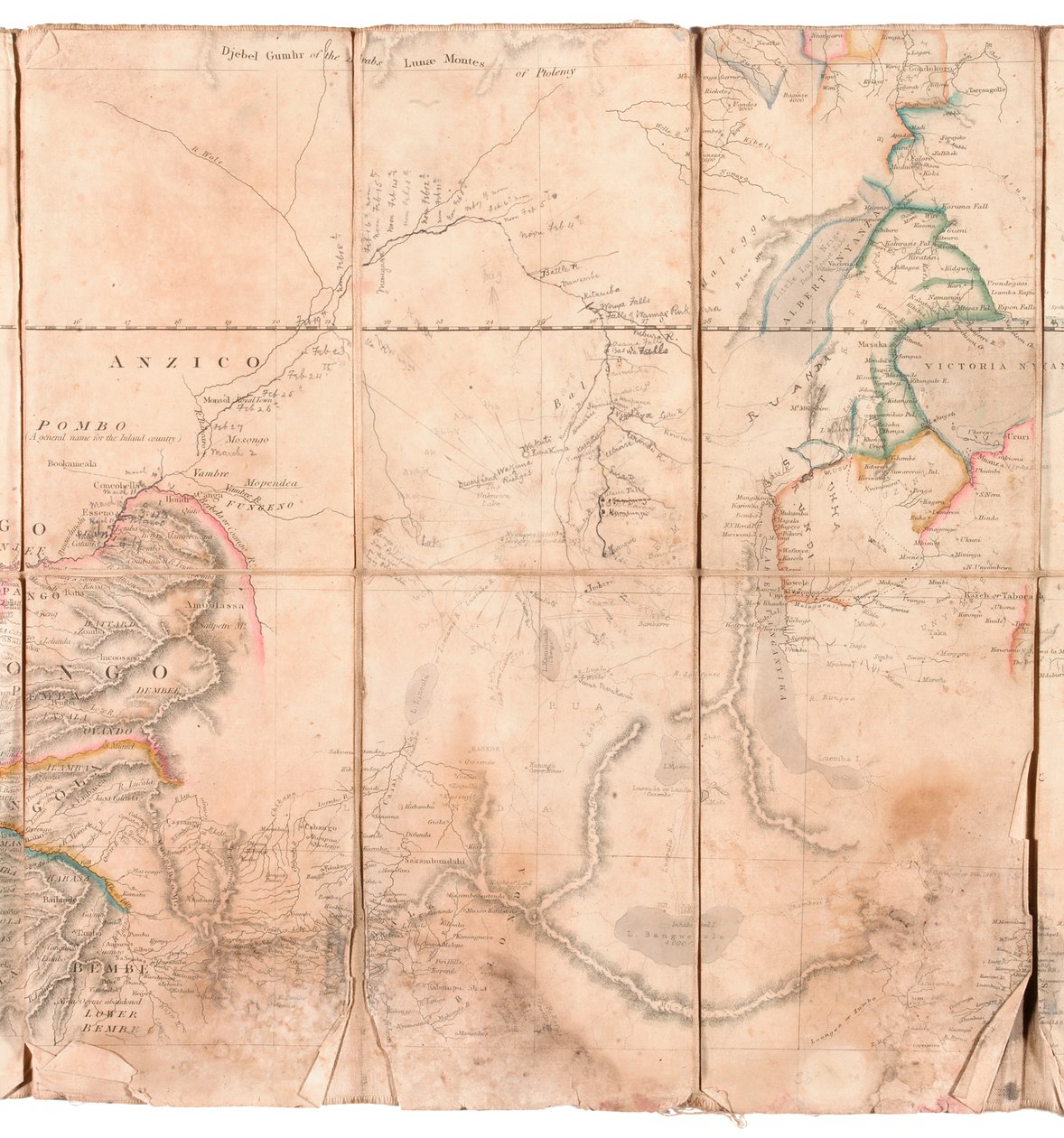 刚果地区地图，出自亨利·莫顿·斯坦利（Henry Morton Stanley）的专辑 作者 英语学校