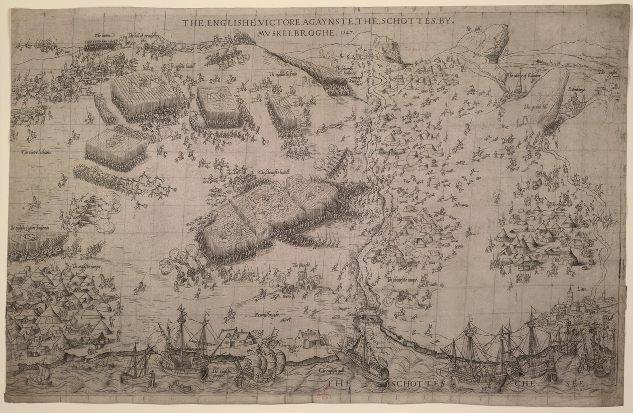 地图.C.C.5.a.409 平奇战役，约 1547-48 年（雕刻） 作者 英语学校