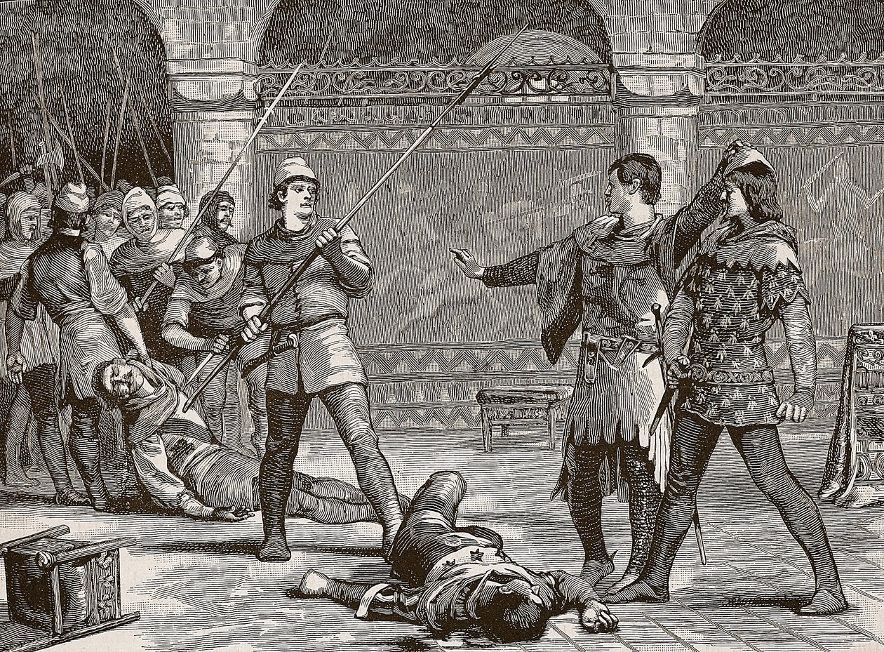马塞尔和法国的多芬，插图来自卡塞尔斯画报英国历史（棕褐色照片） 作者 英语学校