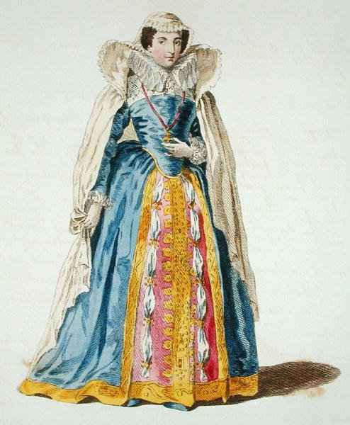 苏格兰女王玛丽（1542-87）（彩色雕刻）。 作者 英语学校