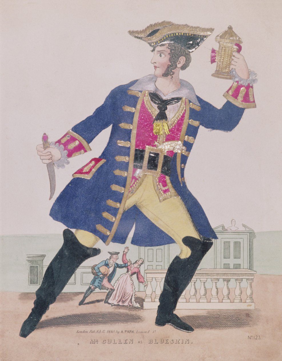 Cullen先生担任Blueskin（Bluebeard）的角色，酒吧。 1810年（雕刻和拼贴） 作者 英语学校
