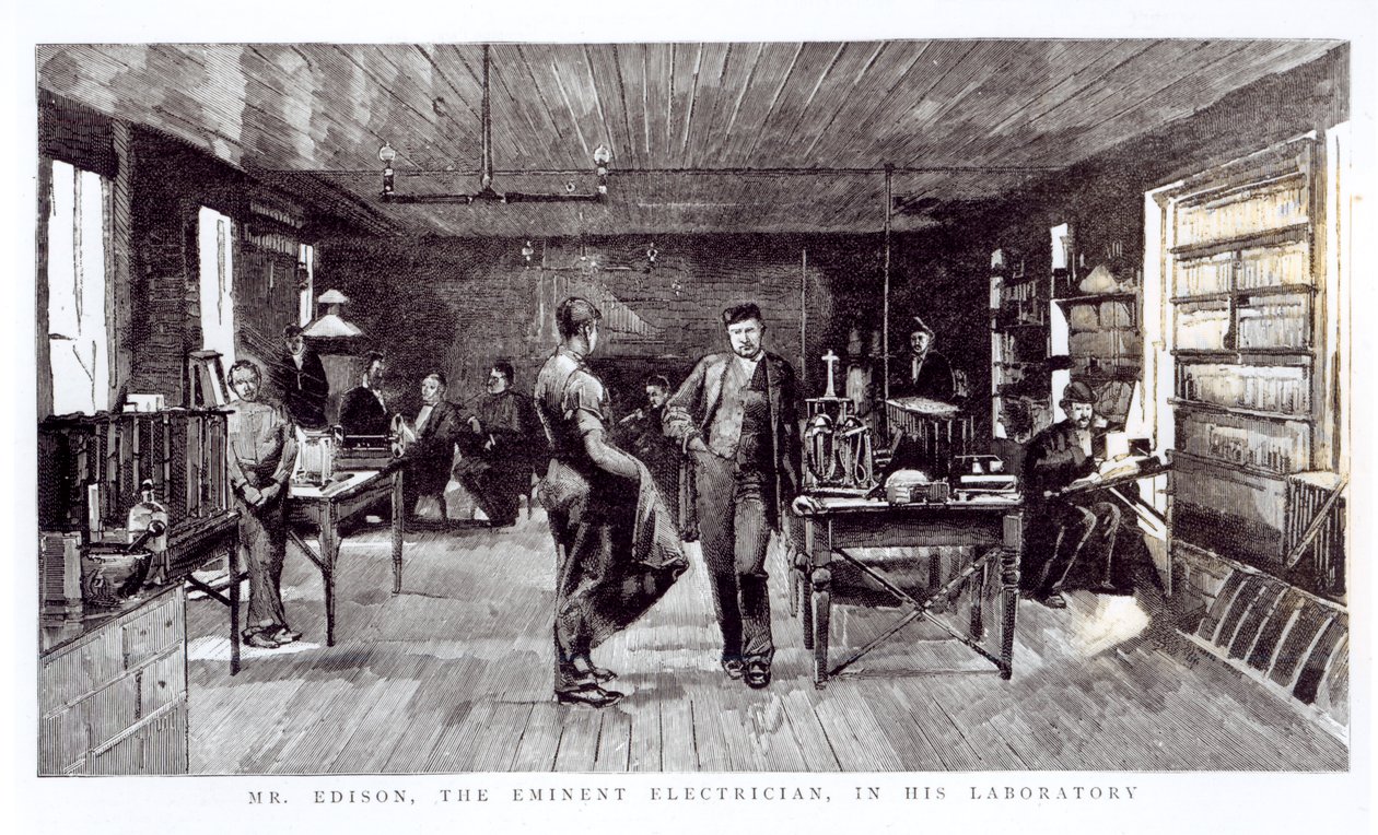 爱迪生先生（1847-1931），着名电工，在他的实验室 作者 英语学校