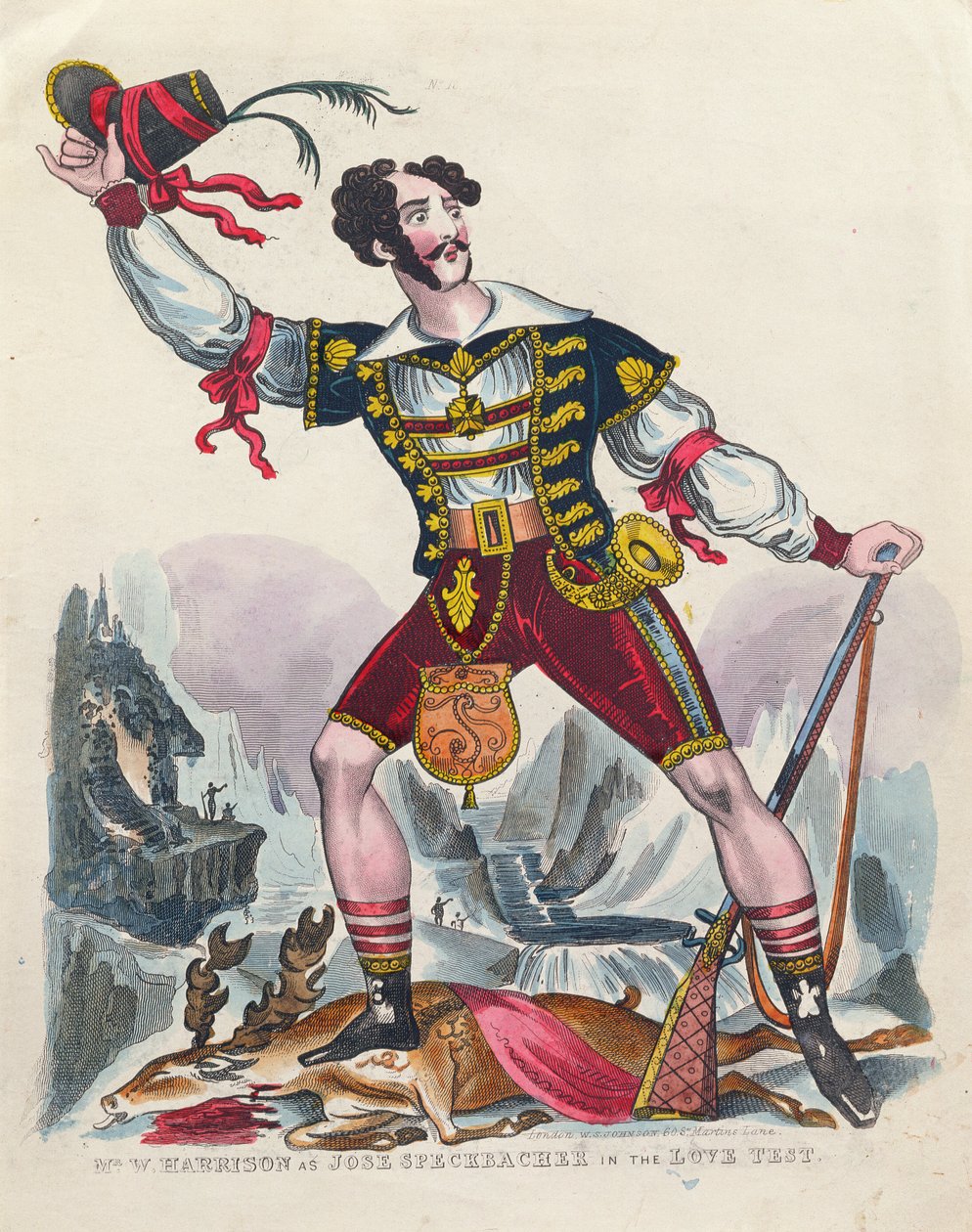 W. Harrison先生在爱情测试中饰演Jose Speckbacher，1840年 作者 英语学校