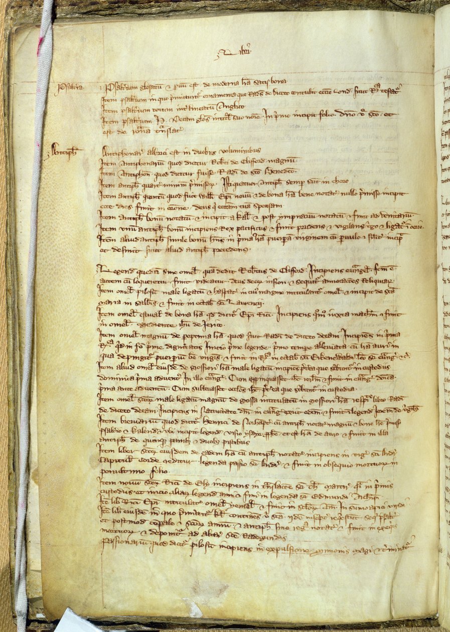 Ms 25516 fol.18v Liber I，13世纪晚期圣保罗大教堂的书籍清单 作者 英语学校