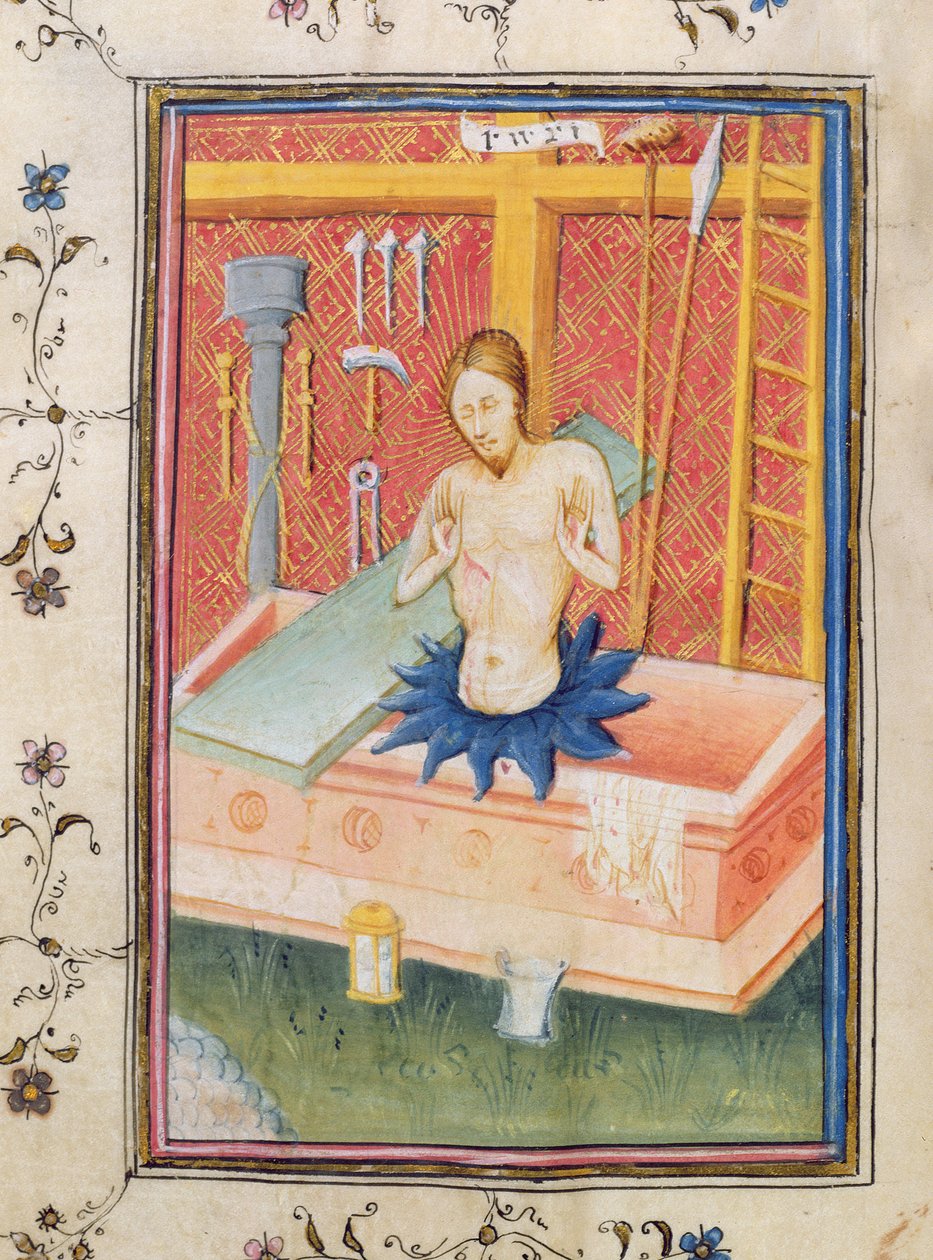 24 f.8 v。基督与来自Knightley Psalter的激情仪器 作者 英语学校