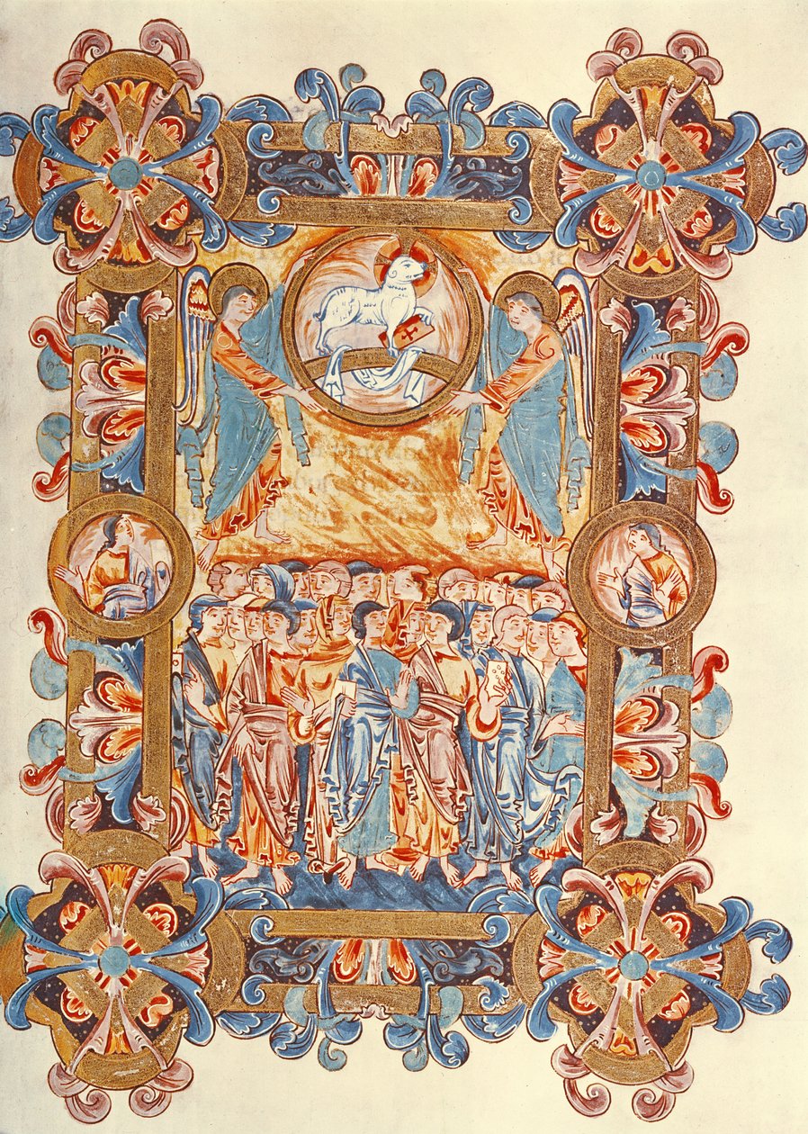 274（Y-6）女士fol.158众人崇拜羔羊，来自Jumieges的罗伯特小姐，c.1016 作者 英语学校