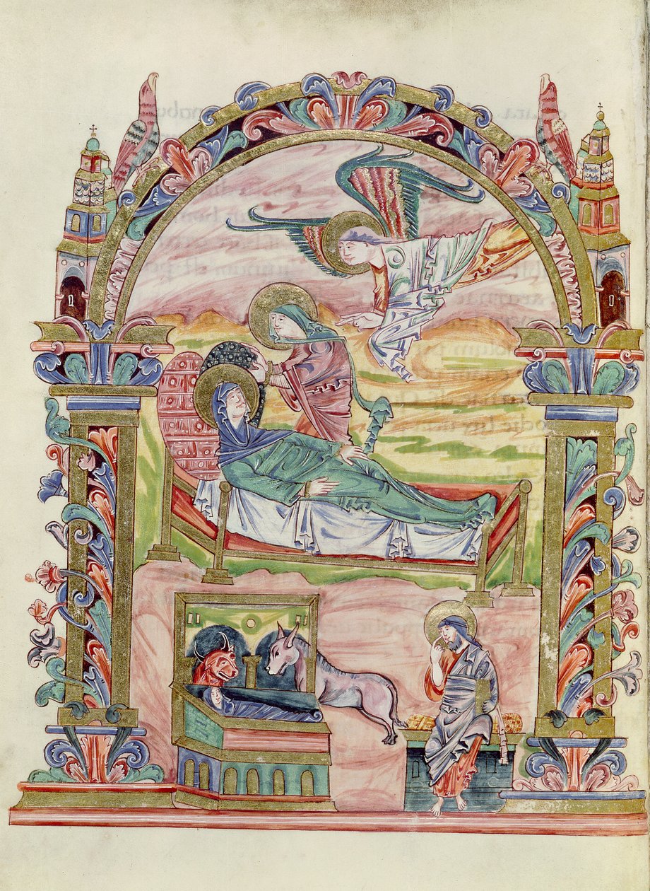 Ms 274（Y-6）fol.32v诞生，来自Jumieges的罗伯特密友，c.1016 作者 英语学校