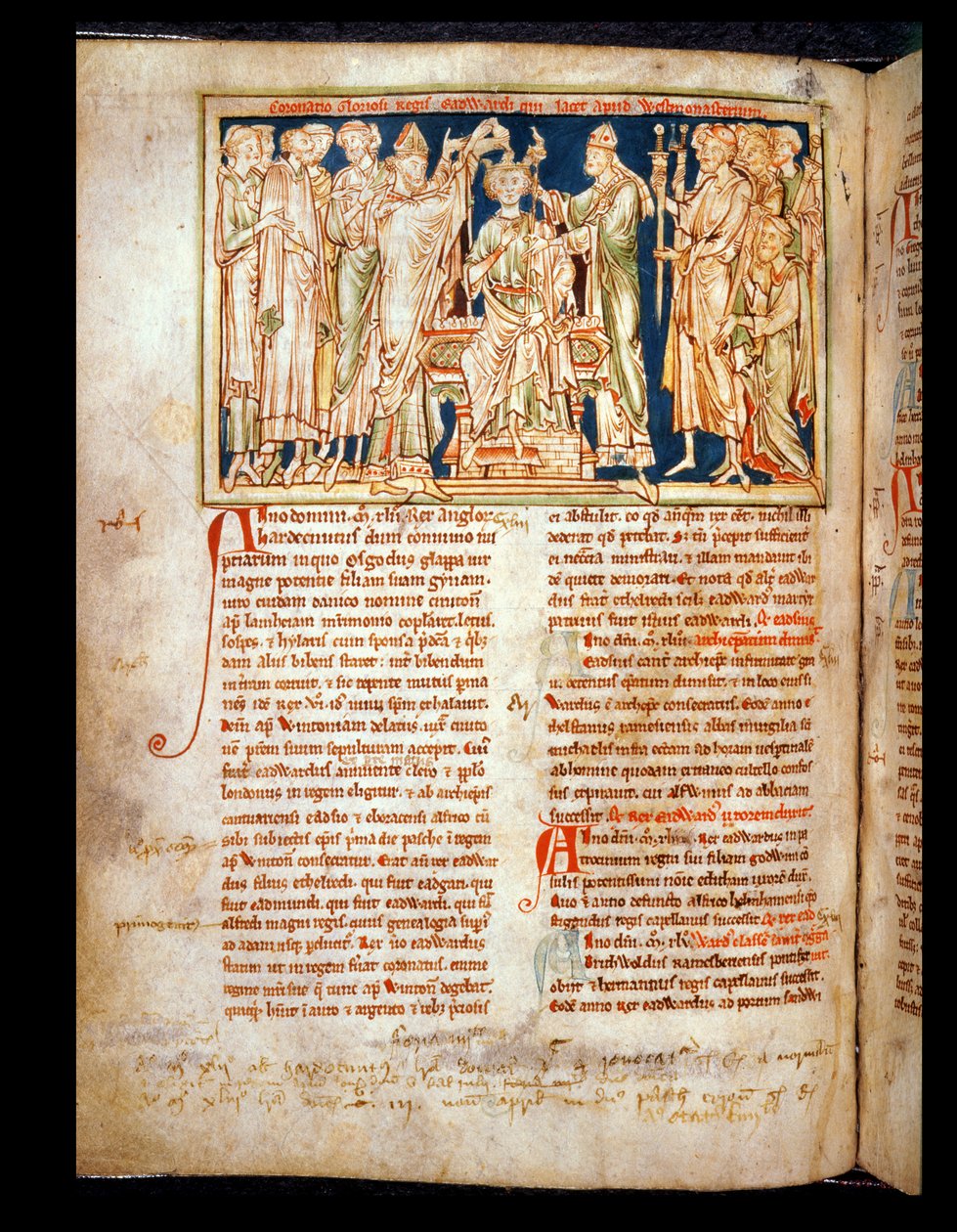 6712女士（A.6.89）fol.115v忏悔者爱德华（1004-66）缩略自Flores Historiarum，作者：Matthew Paris，1250-52 作者 英语学校