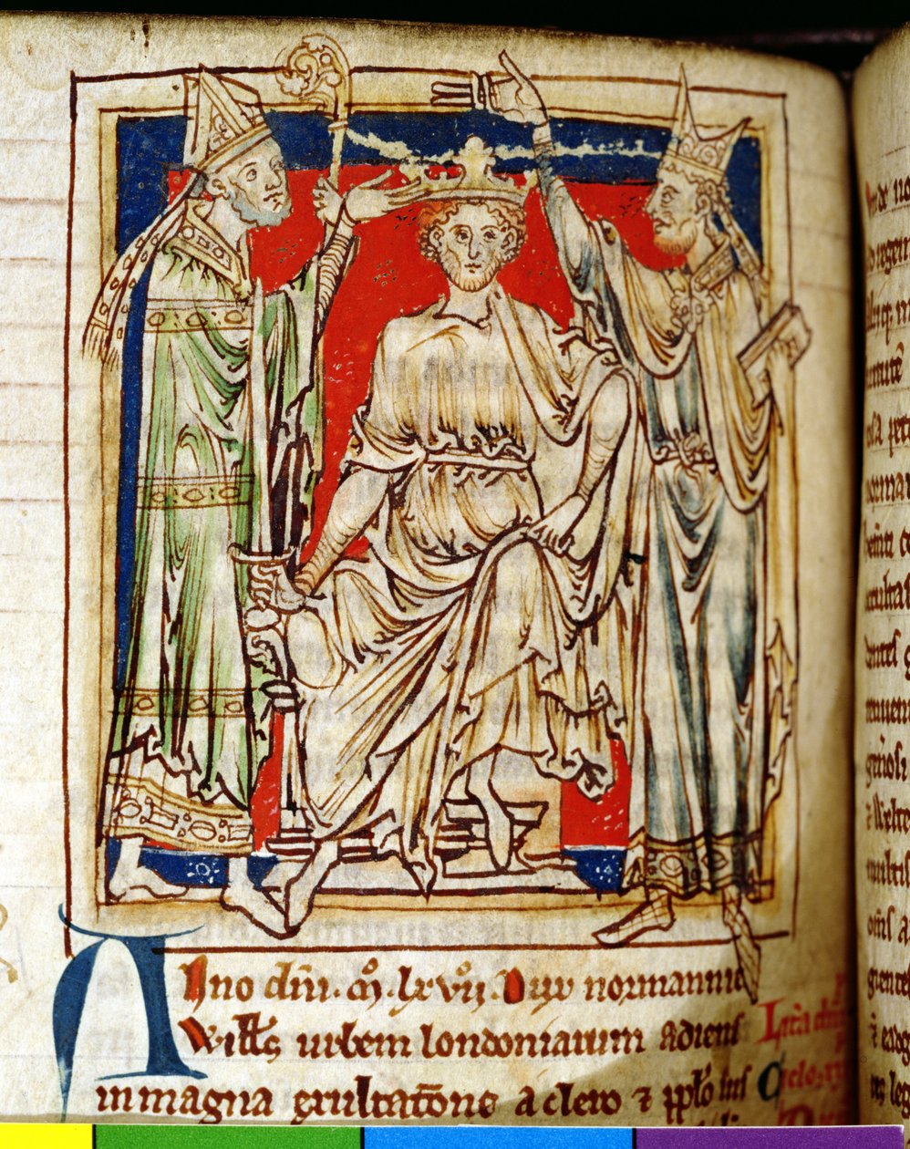 6712女士（A.6.89）fol.123v William I（1028-87）征服者，Flores Historiarum的缩影，Matthew Paris，1250-52 作者 英语学校