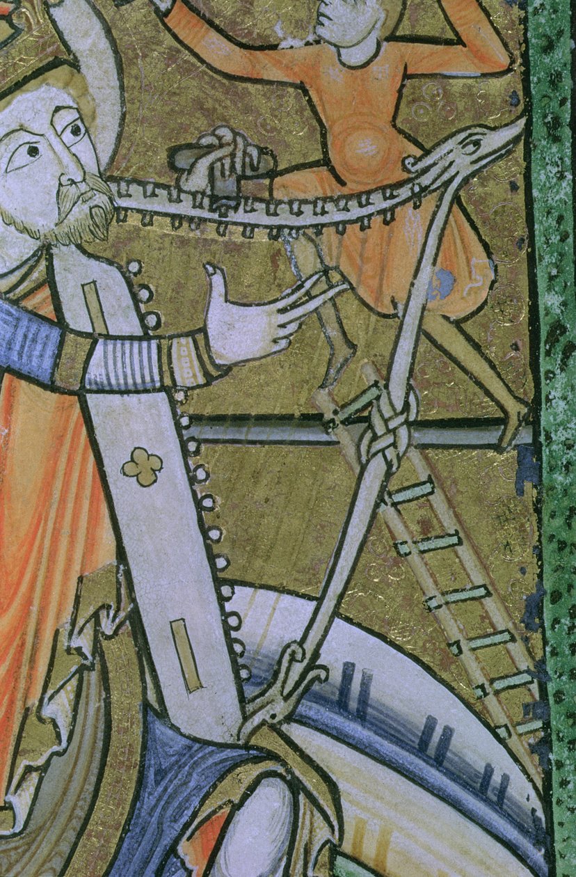 亨特女士 229 f.21v 大卫调音竖琴，摘自《亨特诗篇》，约 1170 年（羊皮纸上的钢笔和墨水和蛋彩画） 作者 英语学校