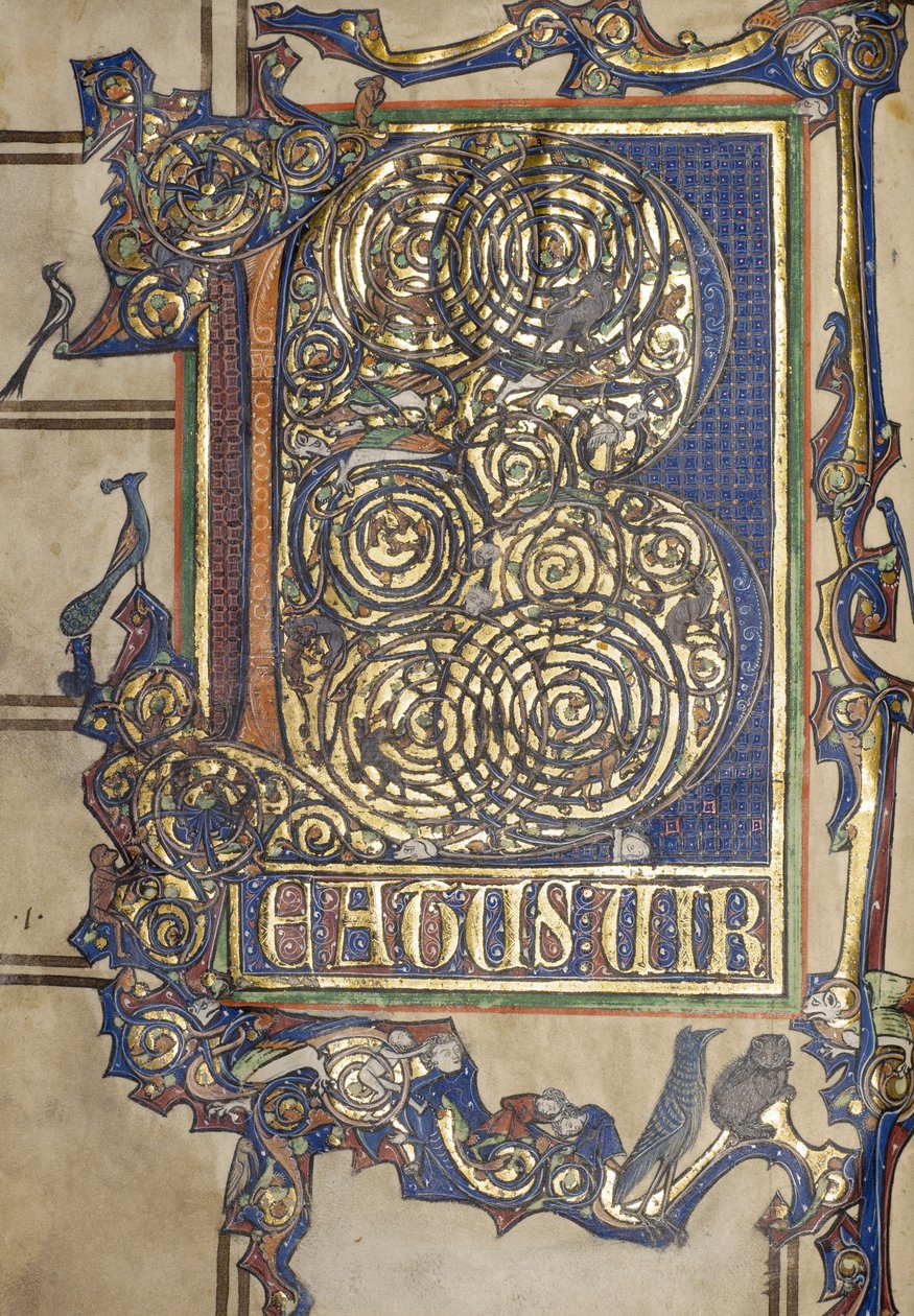 New Coll 358女士，正面，Psalter，St。Alban（牛皮纸笔和墨水） 作者 英语学校