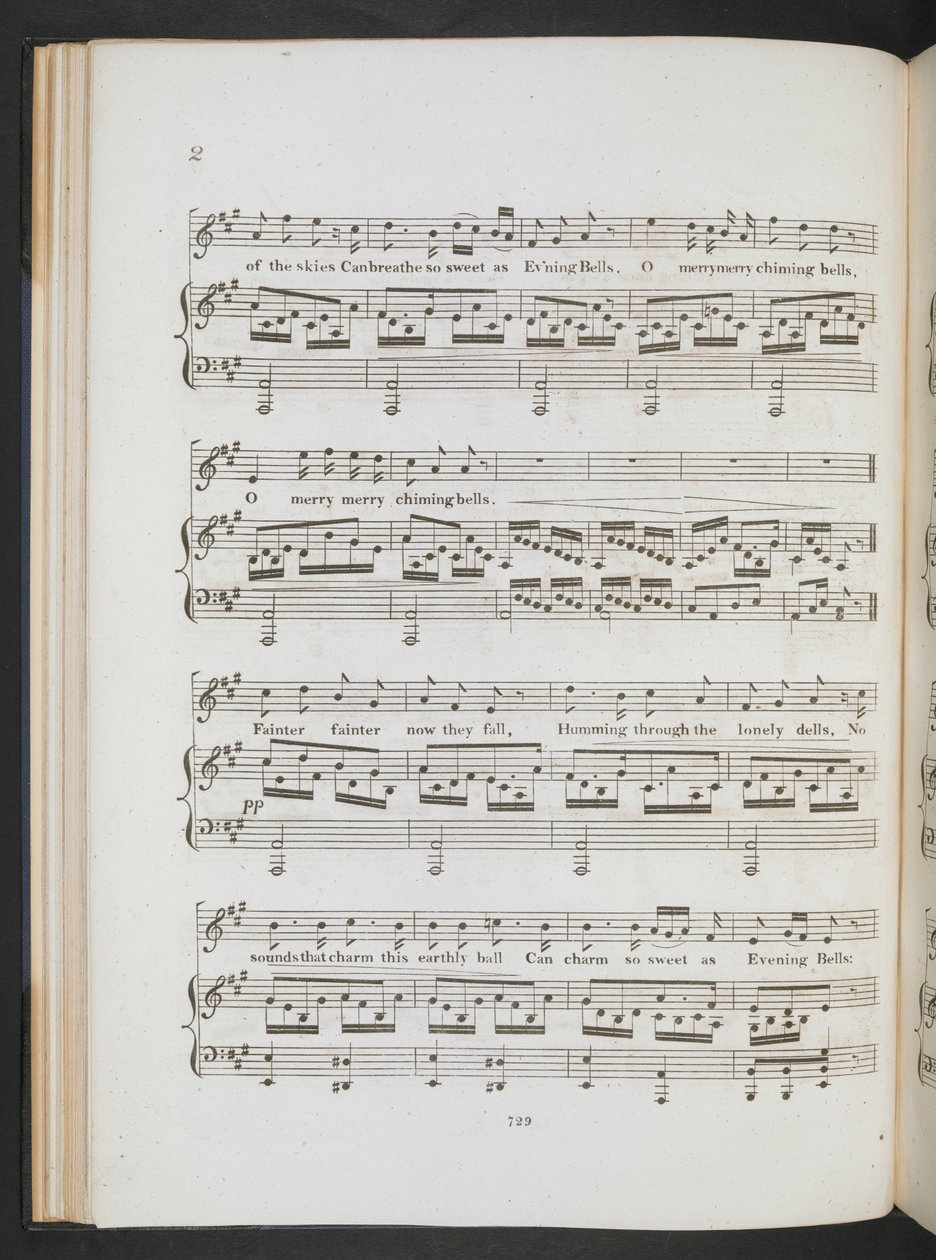 甜蜜的钟声响起》乐谱，约翰-克莱尔和 F.W. 克劳奇，约 1820 年（印刷品） 作者 英语学校
